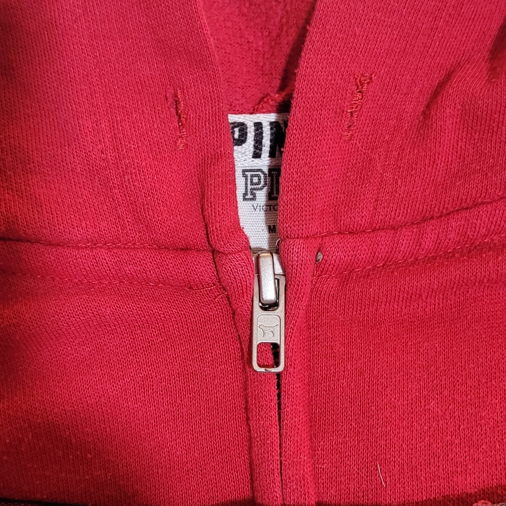 PINK Victoria's Secret Red Hoodie with Black Accents - Picture 14 of 14
